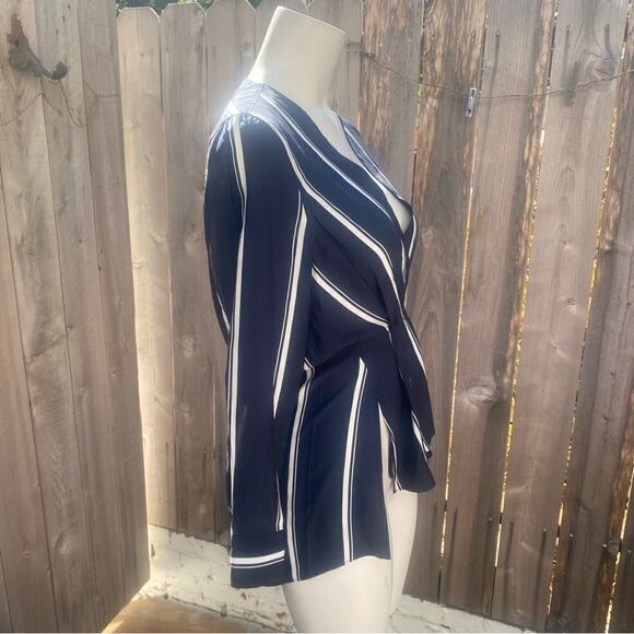 rag & bone Debbie Stripe Silk Blouse size XXS - Picture 9 of 12